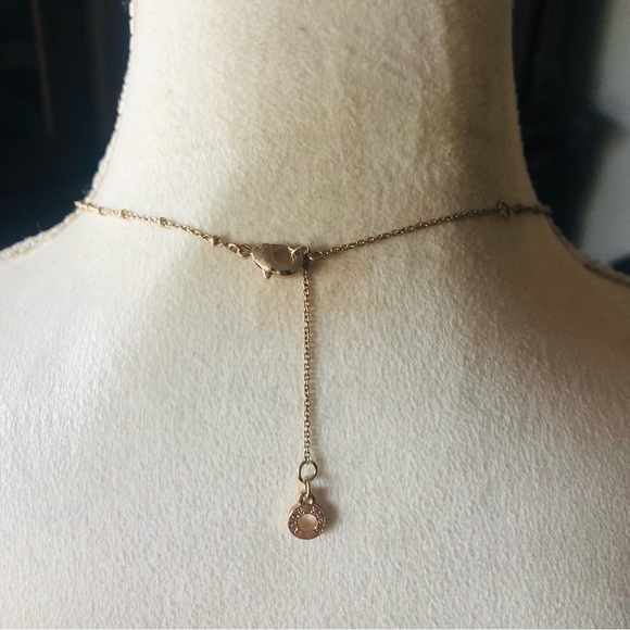 Anne Klein gold and iridescent disc necklace - Picture 8 of 11